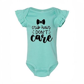 Crib Hair Don't Care Baby Flutter Sleeve Bodysuit