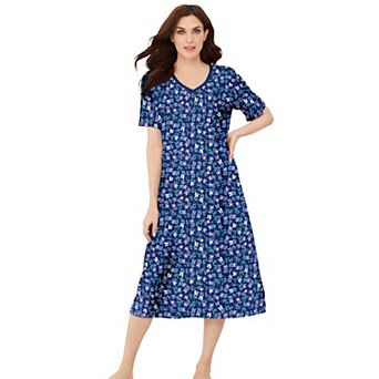 Dreams & Co. Plus Size Long Print Sleepshirt