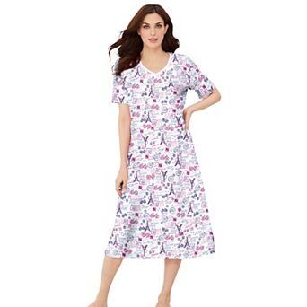 Dreams & Co. Plus Size Long Print Sleepshirt