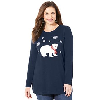 Catherines Women's Plus Size Cozy Critter Sweater