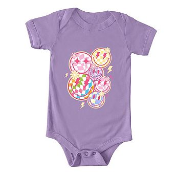Colorful Checkered Smiley Face Baby Bodysuit