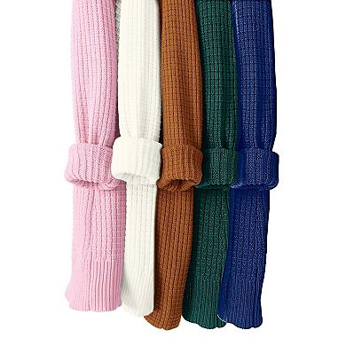 Woman Within Plus Size Side Button V-Neck Waffle Knit Sweater