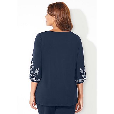 Catherines Women's Plus Size Anywear Kurta Top