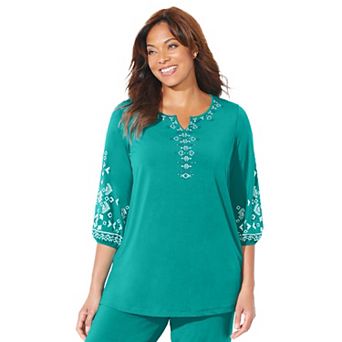 Catherines Women's Plus Size Anywear Kurta Top