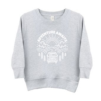 Adventure Awaits Landscape Circle With Van Toddler Graphic Sweatshirt