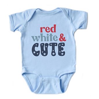 Red White And Cute Stars Baby Bodysuit