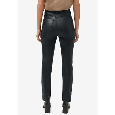 ellos Plus Size 5-Pocket Faux Leather Pants