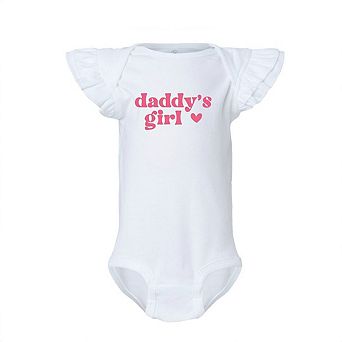Daddy's Girl Heart Baby Flutter Sleeve Bodysuit