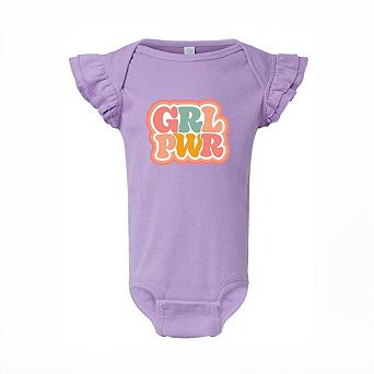 Girl Power Retro Baby Flutter Sleeve Bodysuit