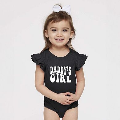 Daddy's Girl Wavy Baby Flutter Sleeve Bodysuit