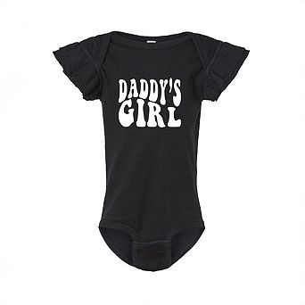 Daddy's Girl Wavy Baby Flutter Sleeve Bodysuit