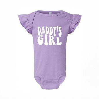 Daddy's Girl Wavy Baby Flutter Sleeve Bodysuit