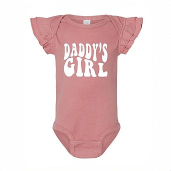 Daddy's Girl Wavy Baby Flutter Sleeve Bodysuit