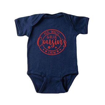 Red White And Blue Cousin's Crew Baby Bodysuit