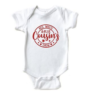 Red White And Blue Cousin's Crew Baby Bodysuit