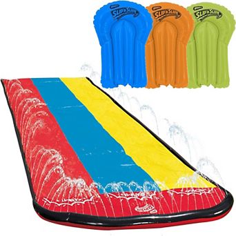 Wham-O Slip N Slide Triple Slip and Slide with 3 Bodyboards Premium Lawn Water Slide Super Slip