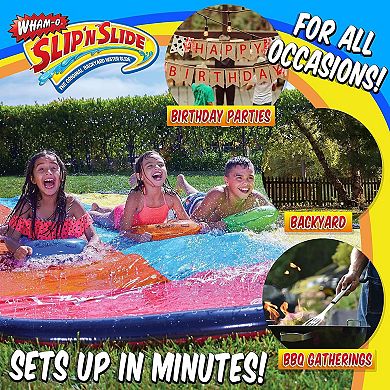 Wham-O Slip N Slide Triple Slip and Slide with 3 Bodyboards Premium Lawn Water Slide Super Slip