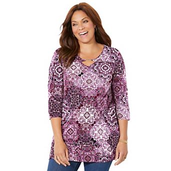 Catherines Women's Plus Size Petite Seasonless Swing Tunic