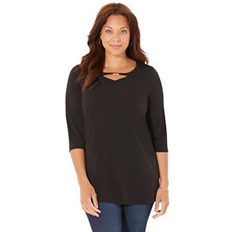 Catherines Women's Plus Size Petite Seasonless Swing Tunic