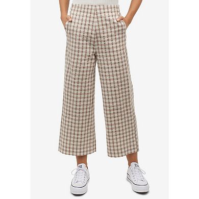 ellos Plus Size Gingham Crop Pants