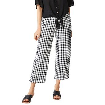 ellos Plus Size Gingham Crop Pants