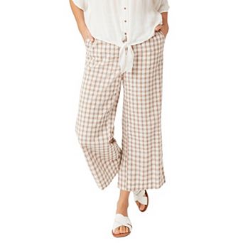 ellos Plus Size Gingham Crop Pants