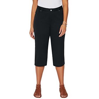Catherines Women's Plus Size Sateen Stretch Capri