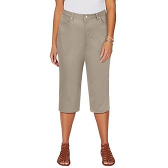 Catherines Women's Plus Size Sateen Stretch Capri