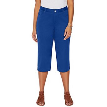 Catherines Women's Plus Size Sateen Stretch Capri