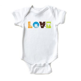 Love With Animal Letters Baby Bodysuit