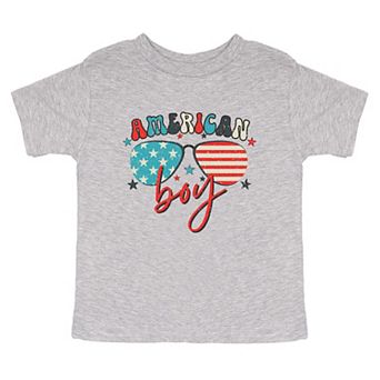 American Boy Sunglasses Toddler Short Sleeve Graphic Tee