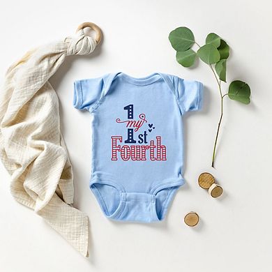 My First Fourth Of July Colorful Baby Bodysuit