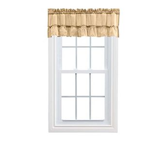 Stacey 1.5" Rod Pocket Solid Color Window Ruffled Filler Valance