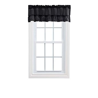 Stacey 1.5" Rod Pocket Solid Color Window Ruffled Filler Valance