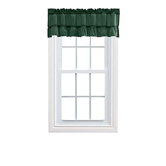 Stacey 1.5" Rod Pocket Solid Color Window Ruffled Filler Valance