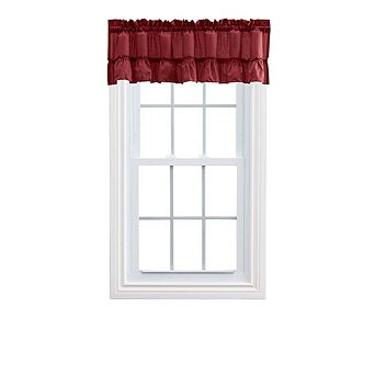 Stacey 1.5" Rod Pocket Solid Color Window Ruffled Filler Valance