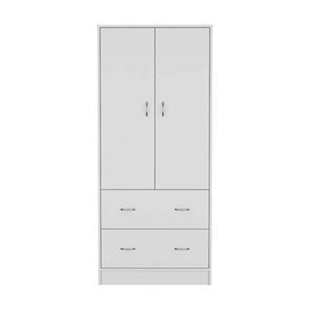 Silo 71" H Armoire With Two Doors, Two Drawers, And Hanging Rod