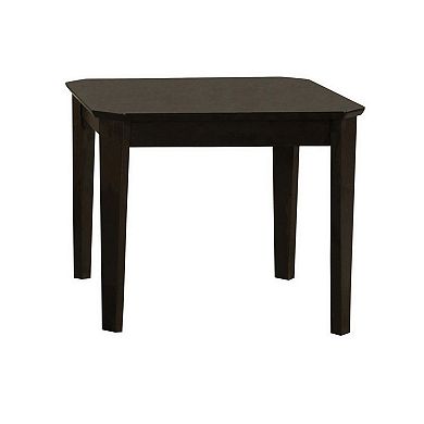 3 Piece Rectangular Coffee and Square End Table Set, Sleek Espresso Brown