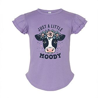 A Little Moody Toddler Flutter Sleeve Graphic Tee