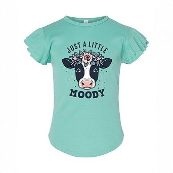 A Little Moody Toddler Flutter Sleeve Graphic Tee