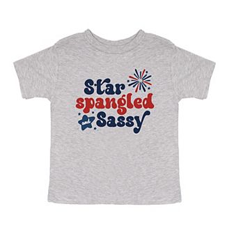 Star Spangled Firework Toddler Short Sleeve Graphic Tee