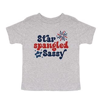 Star Spangled Firework Toddler Short Sleeve Graphic Tee