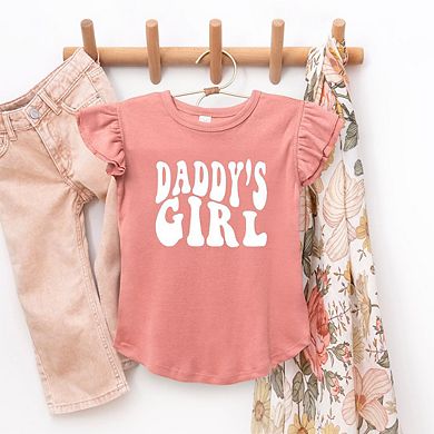 Daddy's Girl Wavy Toddler Flutter Sleeve Graphic Tee