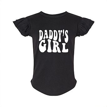 Daddy's Girl Wavy Toddler Flutter Sleeve Graphic Tee
