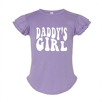 Daddy's Girl Wavy Toddler Flutter Sleeve Graphic Tee