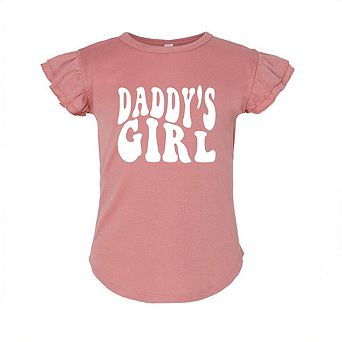 Daddy's Girl Wavy Toddler Flutter Sleeve Graphic Tee