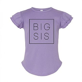 Big Sis Square Toddler Flutter Sleeve Graphic Tee