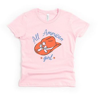 All American Girl Hat Toddler Short Sleeve Graphic Tee