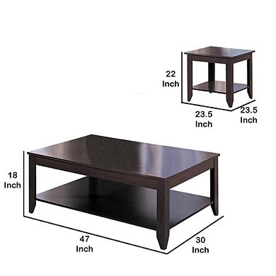 Amazingly Designed 3 Piece occasional table set, Brown