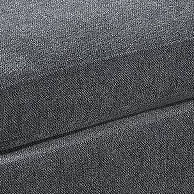 37 Inch Modern Square Ottoman with Foam Seating, Gray Chenille Fabric